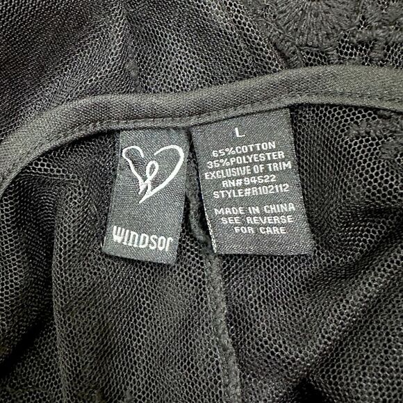 Windsor Black Floral Lace Duster Cardigan - Size Large - Picture 4 of 4